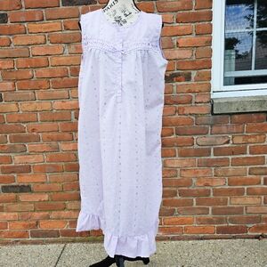 New VTG Lati Fashion Lilac Cotton Babydoll House Dress.